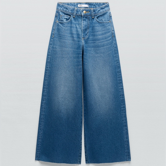 Zara | NWOT Culotte-cut Jeans - Picture 6 of 12